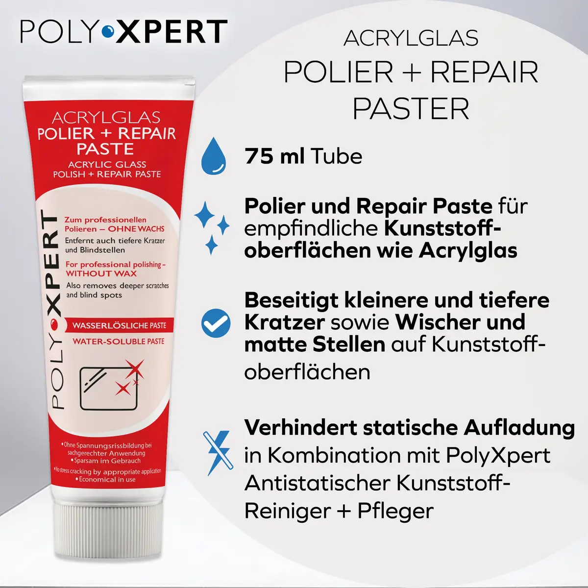 Acrylglas Polier + Repair Paste – Polieren & Reparatur (Bild 2)