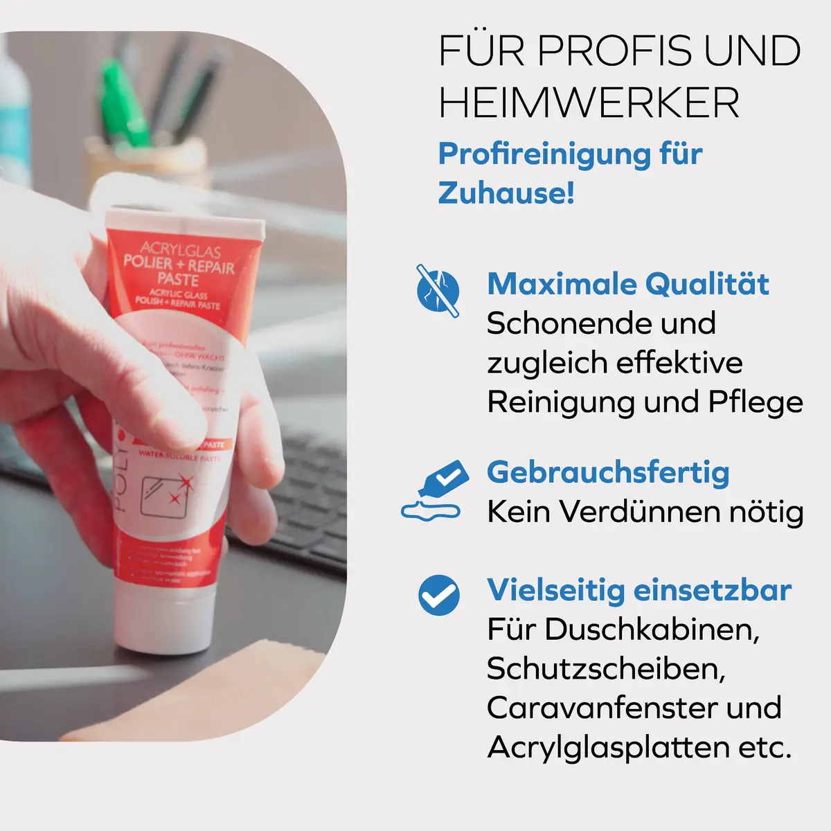 Acrylglas Polier + Repair Paste – Polieren & Reparatur (Bild 3)