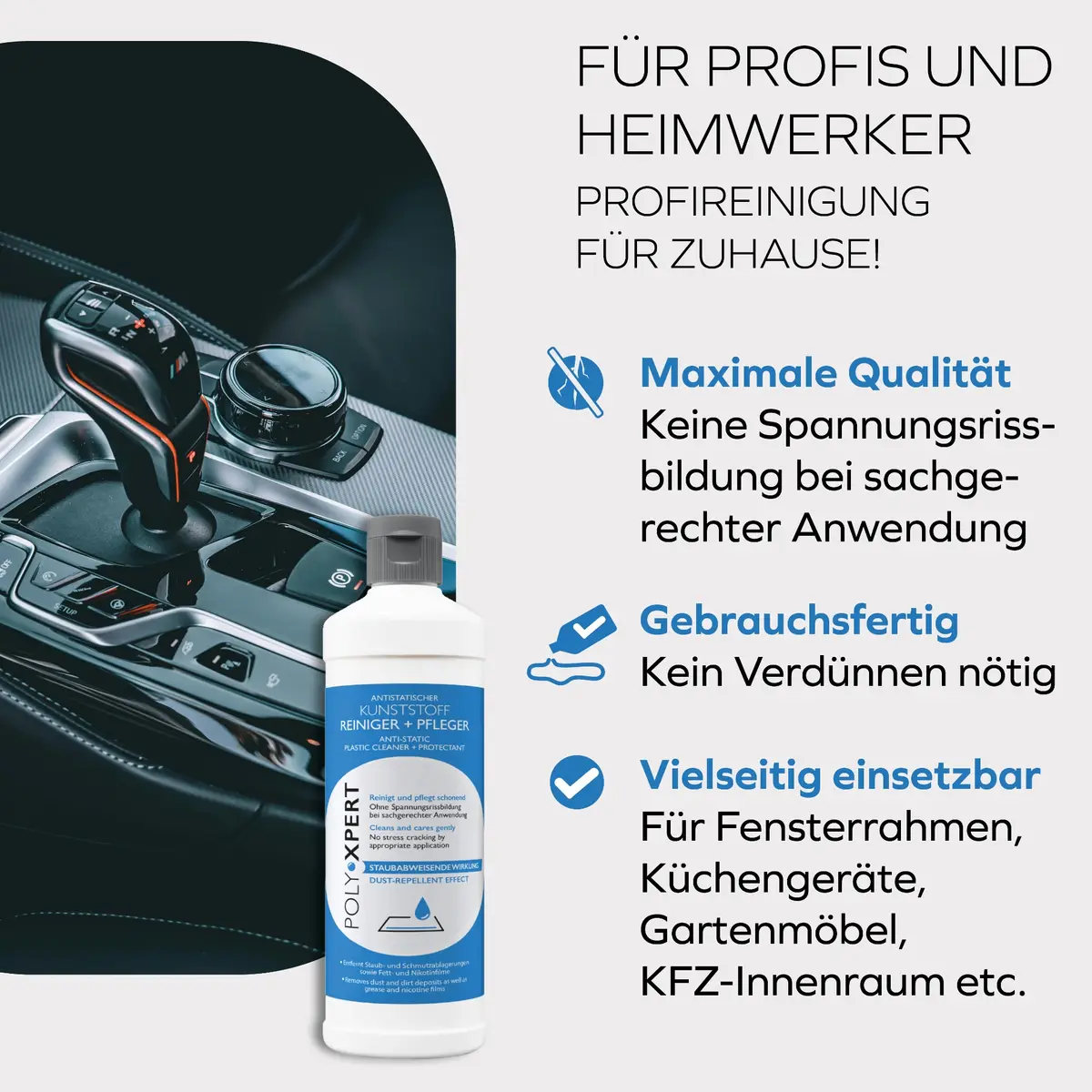 Antistatischer Kunststoff-Reiniger + Pfleger – Reinigung & Pflege (Bild 3)