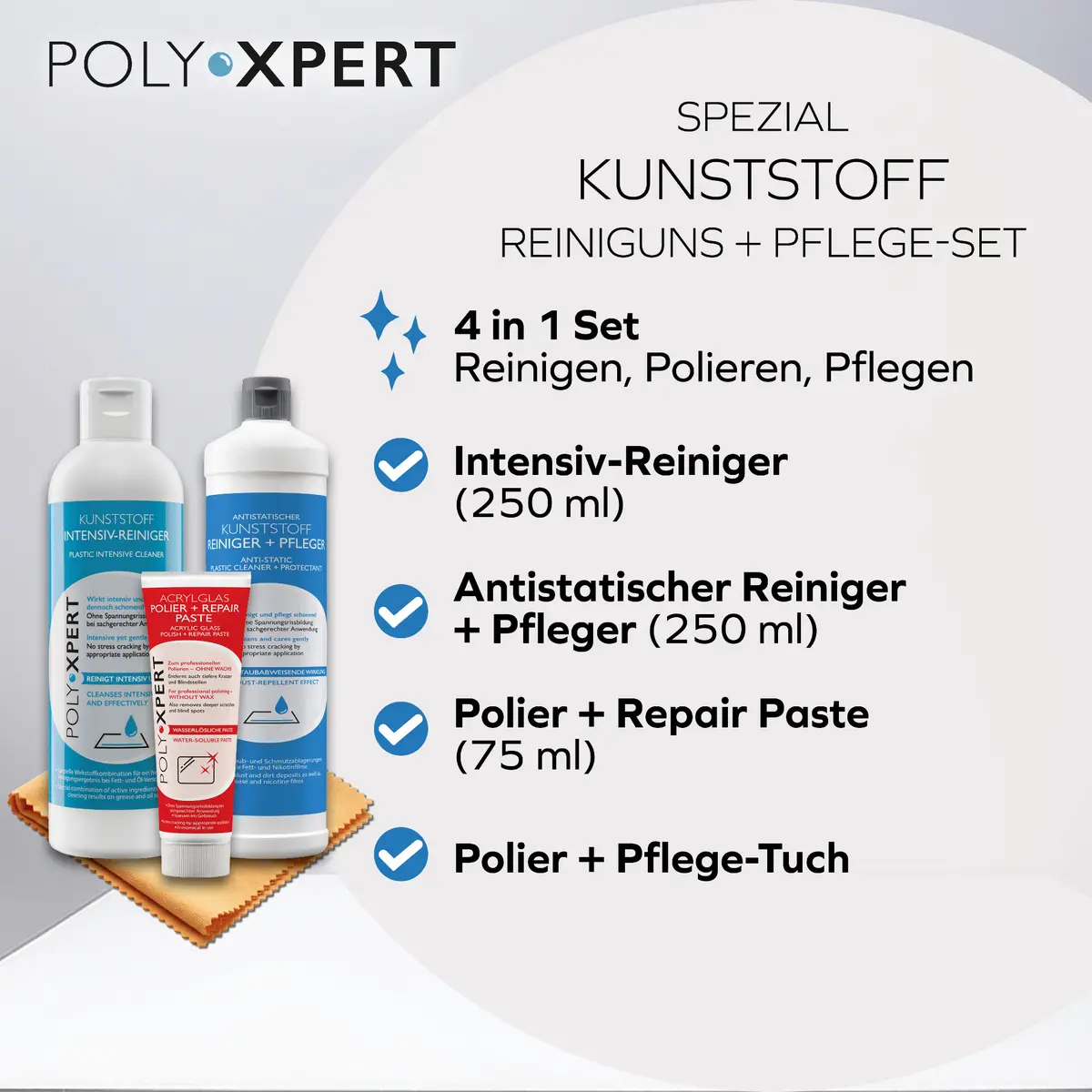Reinigungs + Pflege-Set – Kunststoffpflege (Bild 3)